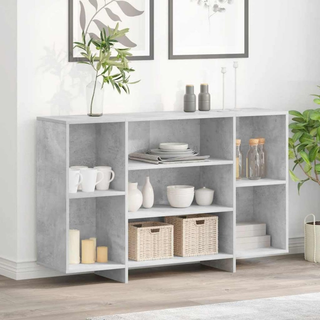 En bois massif, meuble de rangement gris clair style rustique