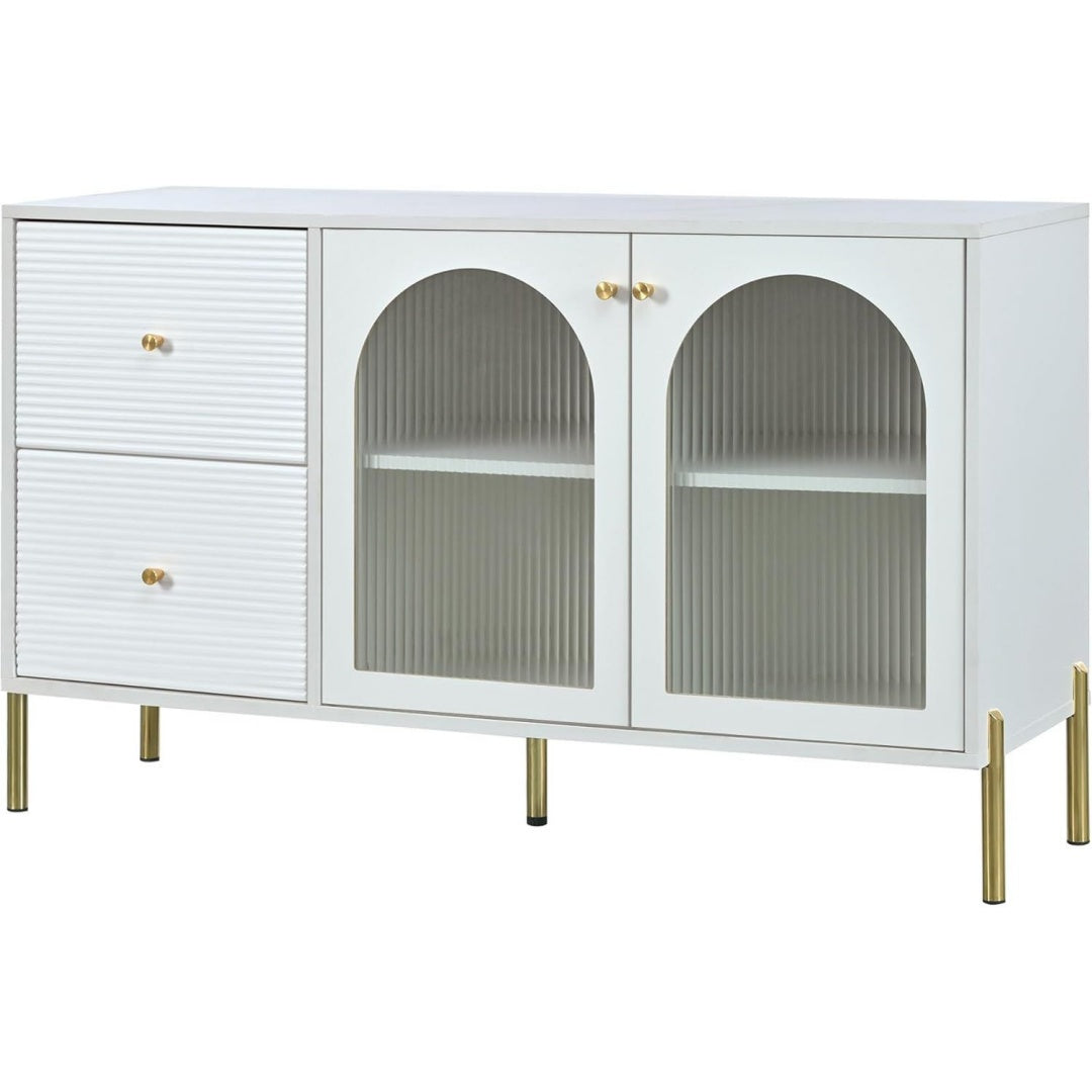 Buffet deco structure metallique gris clair