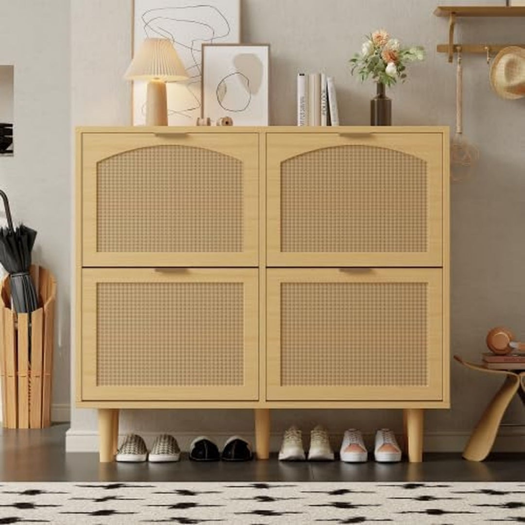 Commode marron en bois massif de chene design moderne