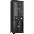 Enfilade gris fonce portes vitrees 60 cm, a 2 portes 1 tiroir
