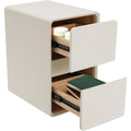 Table d appoint gris clair 2 tiroirs moderne