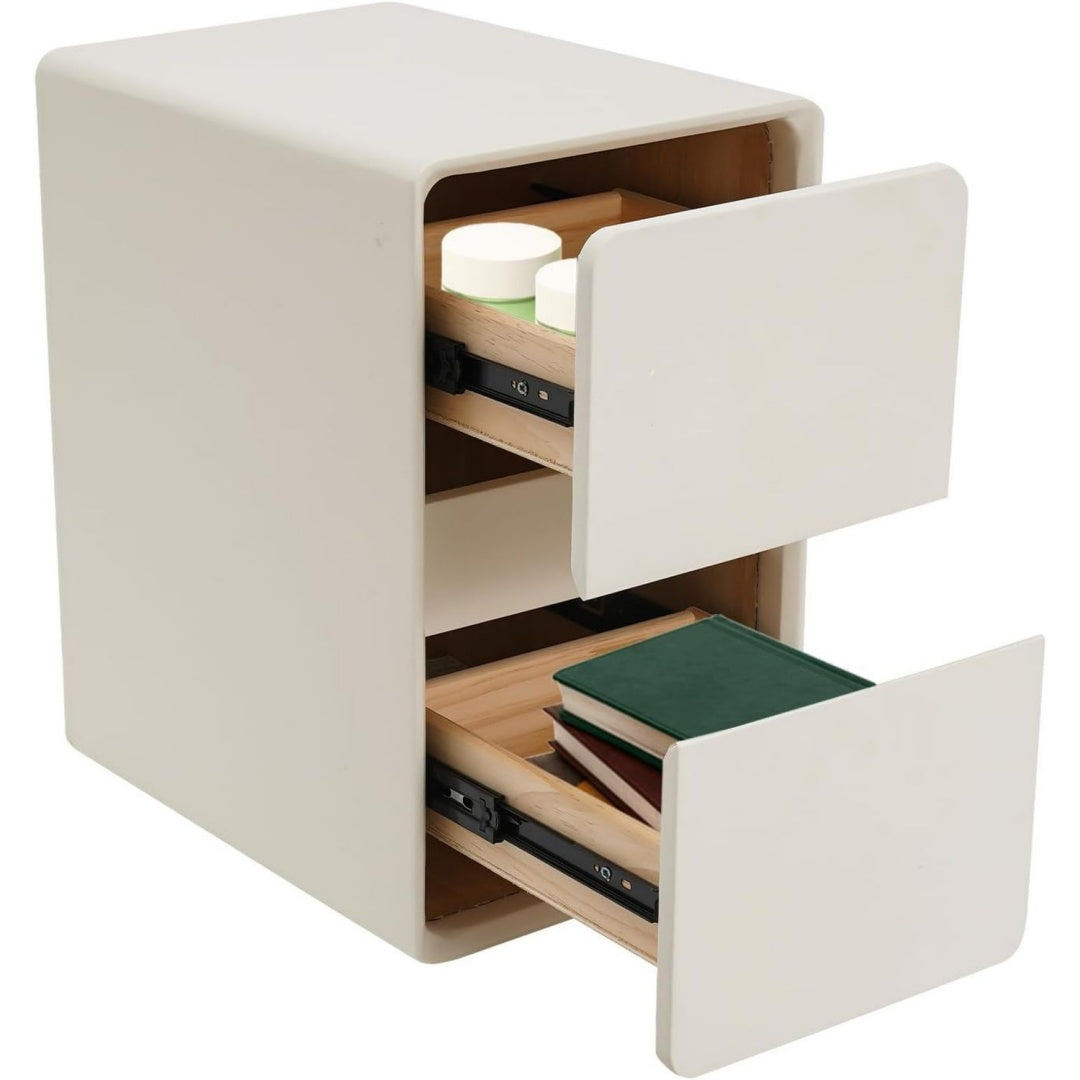 Table d appoint gris clair 2 tiroirs moderne