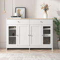 Buffet en MDF et verre gris clair