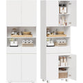 Colonne haute design epure gris clair 2 etageres, MDF durable