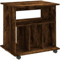 Range-dossiers marron en bois d'ingenierie pour sejour et salon
