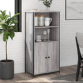 Buffet moderne gris grand espace de rangement