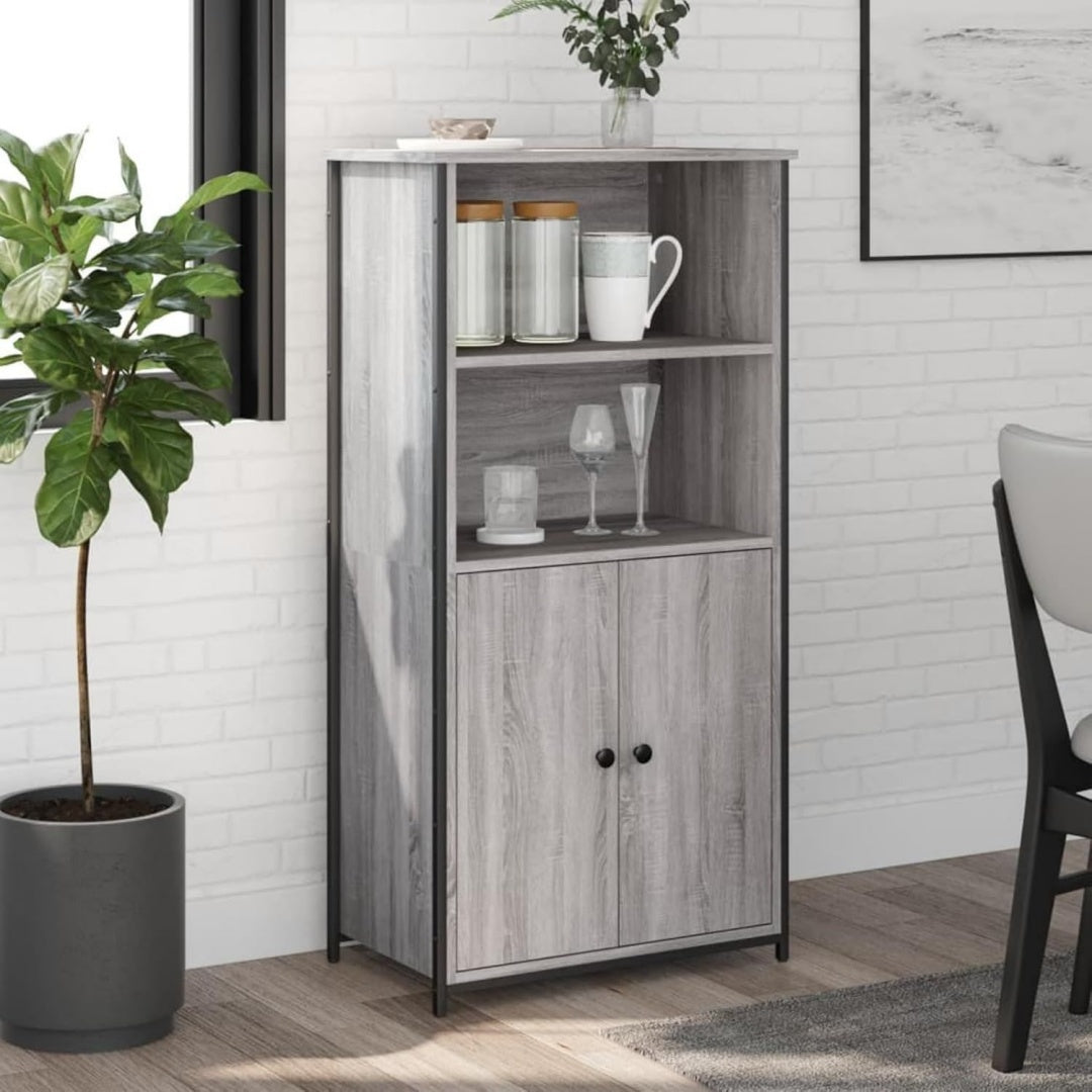 Buffet moderne gris grand espace de rangement