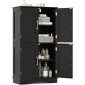 Colonne haute gris fonce 2 etageres reglables, bois ingenierie et esprit fermier