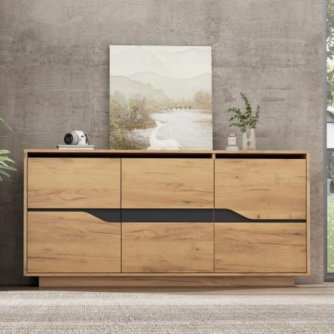 Commode a 5 etageres marron