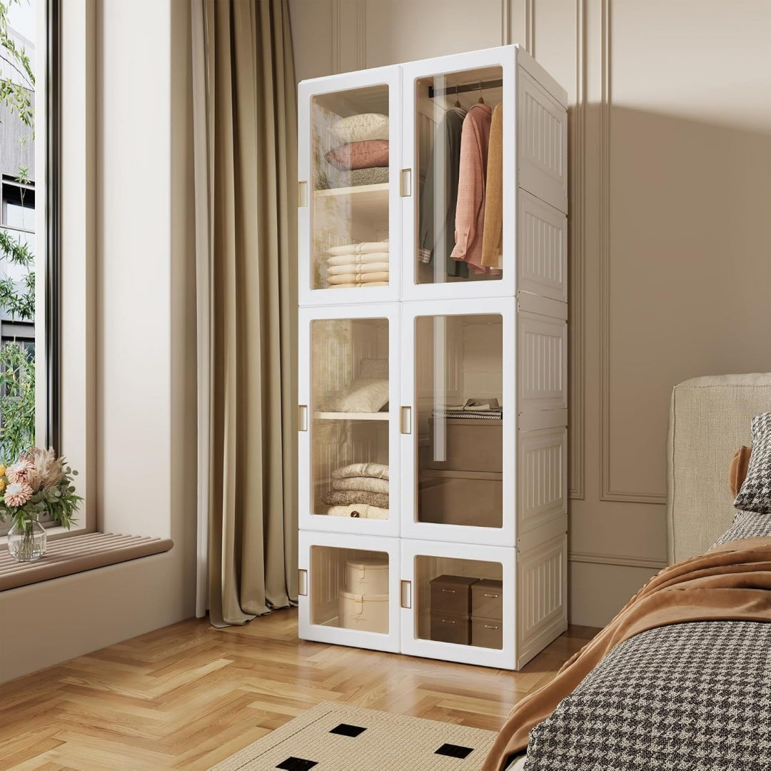 Armoire avec eclairage LED marron design scandinave
