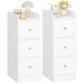 Table de bout de lit gris clair rangement pratique 3 tiroirs