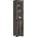 En bois, armoire haute gris fonce style moderne 1 tiroir 2 portes