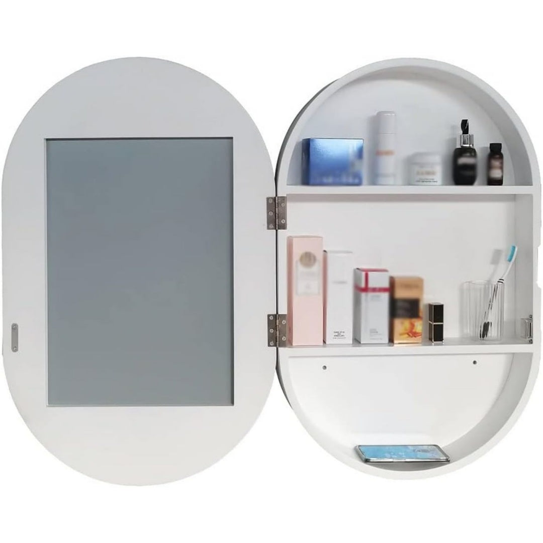Panneau melamine, penderie miroir gris clair en bois